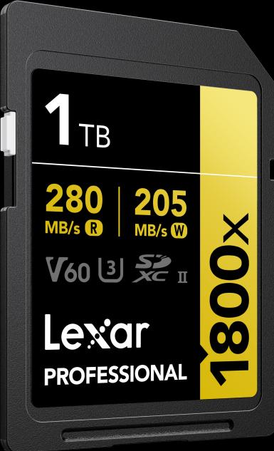 Actual product image Lexar Professional (1000 GB, SDXC, U3, UHS-II)