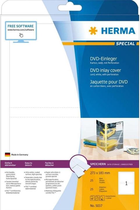 Image du produit HERMA DVD insert A4