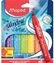 Maped Fensterfarbe 6ST mehrfarbig (Mehrfarbig, 5 mm, 6 x)