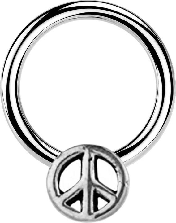 Image du produit Star Piercing Closure anneau argent Paix argent (Laiton, Acier chirurgical 316L)