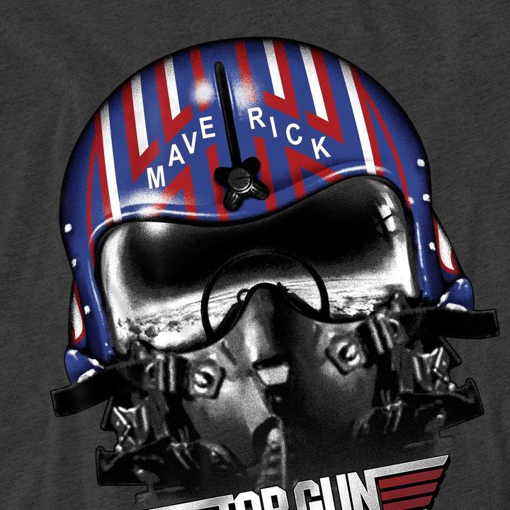 Actual product image Top Gun Unisex Adult Maverick Helmet T-Shirt (L)