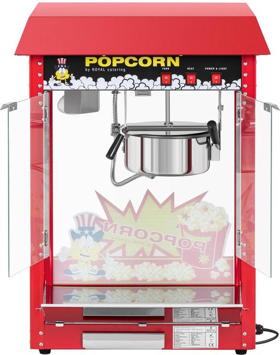 Actual product image Royal Catering Small Popcorn Machine - 1600 W, stainless steel, tempered glass and Teflon
