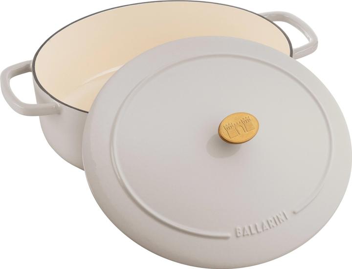 Actual product image Ballarini Cocotte BELLAMONTE 37 cm oval 9.5 litre cast iron roaster white (37 cm, Casserole + Stewpot, Cast iron)