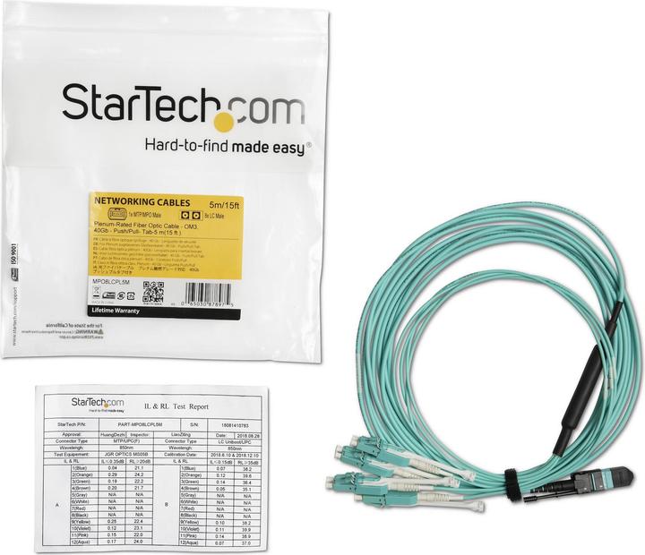Produktbild StarTech MPO/MTP to LC Breakout Cable - Plenum-Ra (5 m)