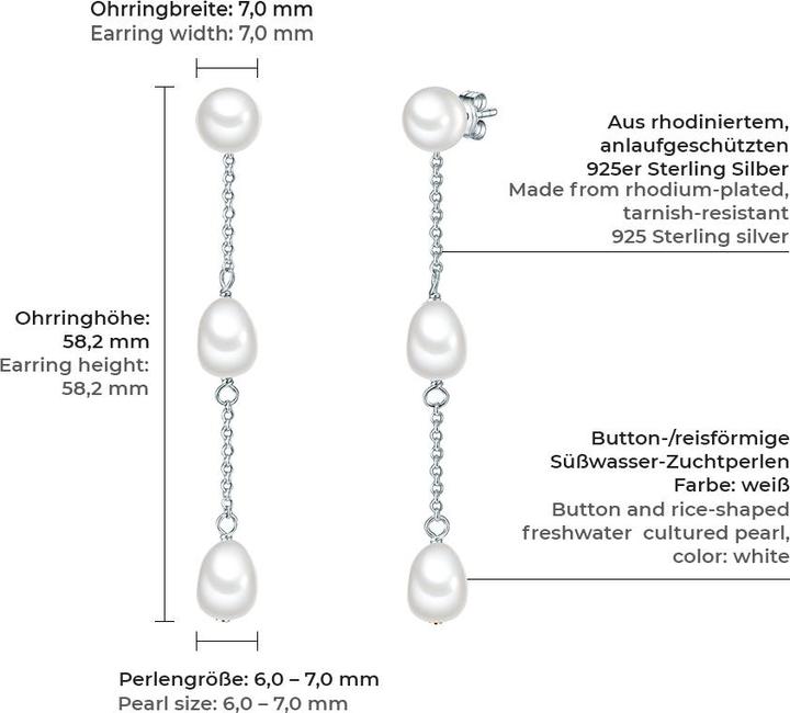 Actual product image Valero Pearls Ladies Sterling Silver Freshwater Cultured Pearls silver - 15036 (925 silver)