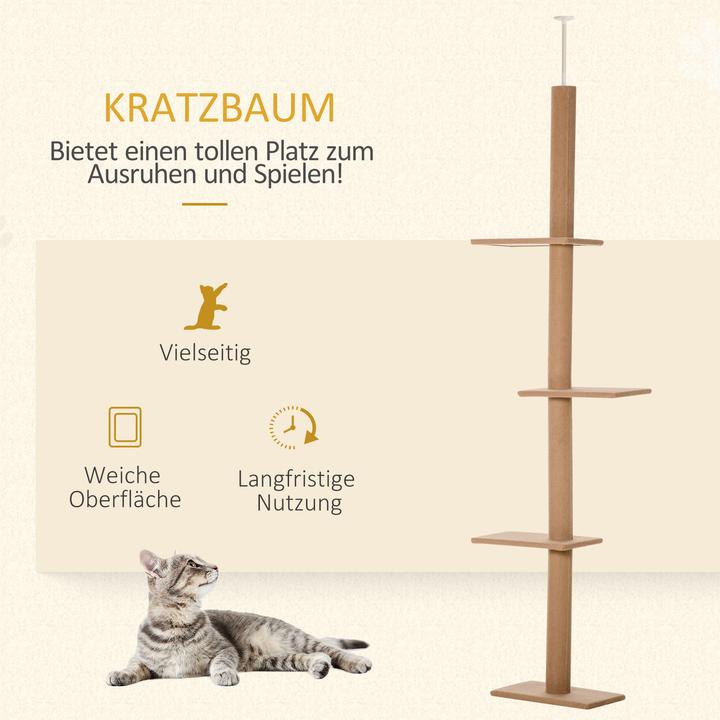Produktbild PawHut Kratzbaum (228 cm, Braun)
