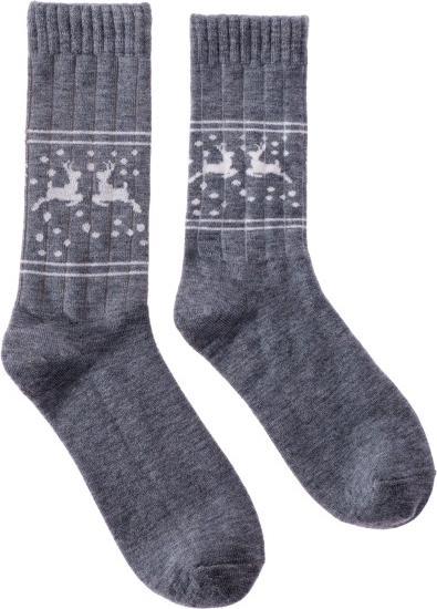 Image du produit Snazzy Santa Chaussettes de Noël renne avec laine grise 36-40 par (36 - 40)