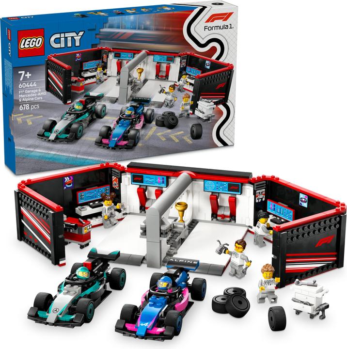Image du produit LEGO F1 Garage mit Mercedes-AMG & Alpine Rennautos (60444, LEGO City)