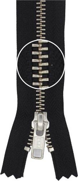 Produktbild YKK Metall- Reissverschluss silber nicht teilbar 5mm 14cm 580 schwarz Industrieware (14 cm)