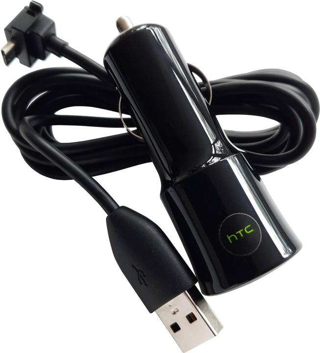 Actual product image HTC CC-C120 1A car charger + DC-M410 Micro-USB cable in white Bulk