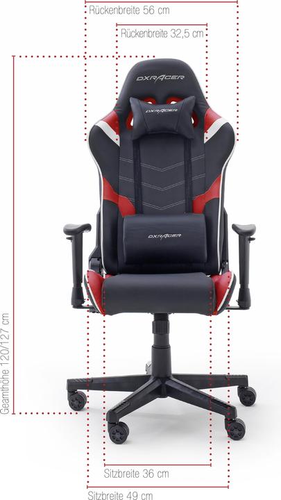 Produktbild DXRacer Gaming chair P Series PF188-NRW Gaming Chair, black-red-white