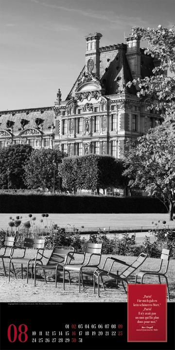 Actual product image Paris, je taime - Literatur-Kalender 2026 (33 x 66 cm, Hardcover, German)