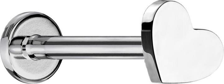 Star Piercing Micro Labret Innengewinde silber Herz (ohne Messing, Titan G23)
