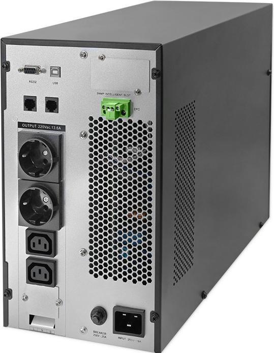 Image du produit Qoltec ZASILACZ AWARYJNY UPS 3KVA | 3000W | POWER FACTOR 1.0 | LCD | EPO | USB | ON-LINE (3 VA, 3000 W, Double convertisseur en ligne Onduleur)