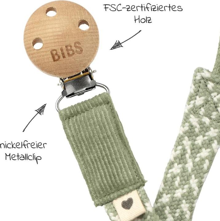 Actual product image Bibs Plaited dummy chain, sage/ ivory (1 x)