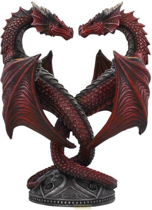 Actual product image Nemesis Now Anne Stokes Candlestick Dragon Heart Valentine's Edition 23 cm