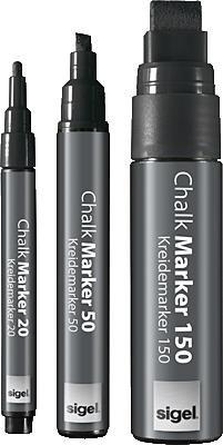 Produktbild Sigel Artverum Kreidemarker 20 Rund (1-2 mm) (Schwarz, 2 mm, 2 x)