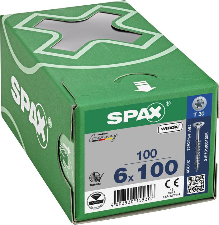 Image du produit Spax Vis pour panneaux d'aggloméré SK T30 6,0x100 mm (100 Vis par pièce)