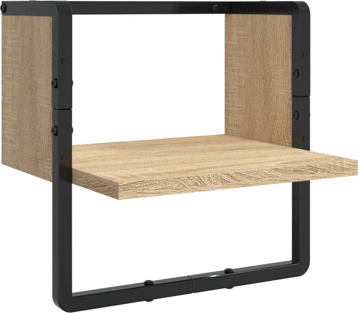 Actual product image VidaXL 4-piece wall shelf set with rods Sonoma oak (65 x 25 x 30 cm)