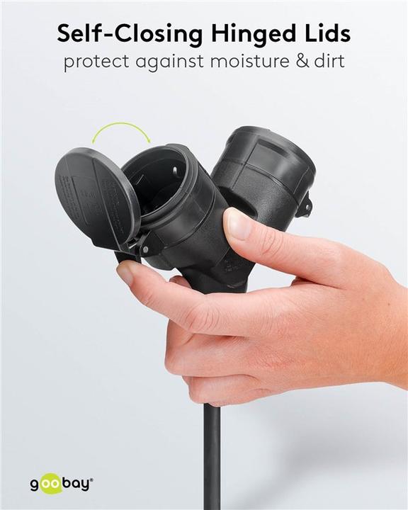 Actual product image Goobay Doppel-Verlängerungskabel Outdoor (5 m, CEE 7/7)