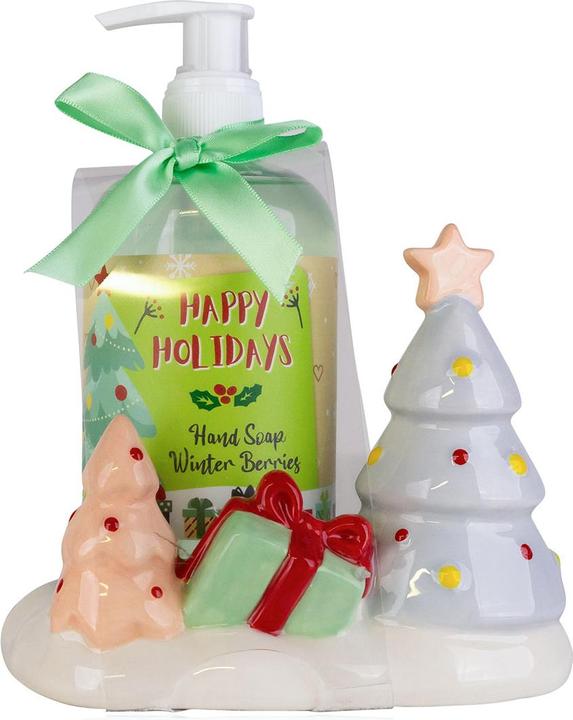 Produktbild Accentra Seifenspender mit Flüssigseife XMAS TREE auf Keramikablage (Handseifenspender, 350 ml)