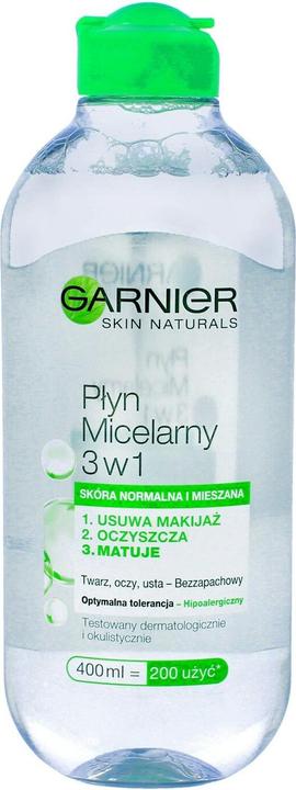 Actual product image Garnier Skin Naturals Micellar Liquid 3In1 Score Normal And Mixed 400Ml (Cleansing lotion, 400 ml)