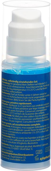 Nährwerte und Zutaten Dolor-X COOL Gel mit Menthol  Airless Dispenser (1 x, 100 ml, 158 g)