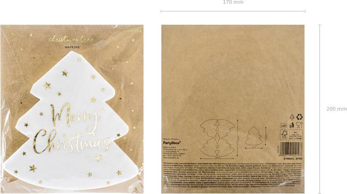 Image du produit Partydeco Weihnachtsservietten (20 x, 2 x 17 x 18 cm)