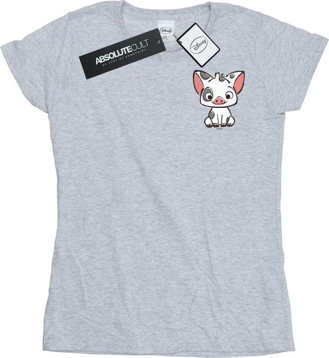 Actual product image Disney Womens/Ladies Moana Pua The Pig Breast Print Cotton T-Shirt (XL)