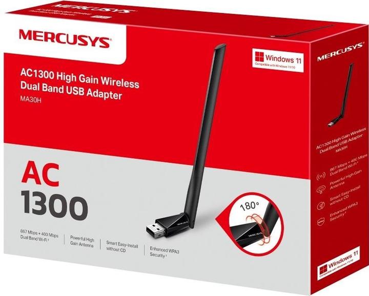 Immagine prodotto Mercusys Adattatore USB Wi-Fi ad alto guadagno TP-LINK MA30H AC1300 (USB)