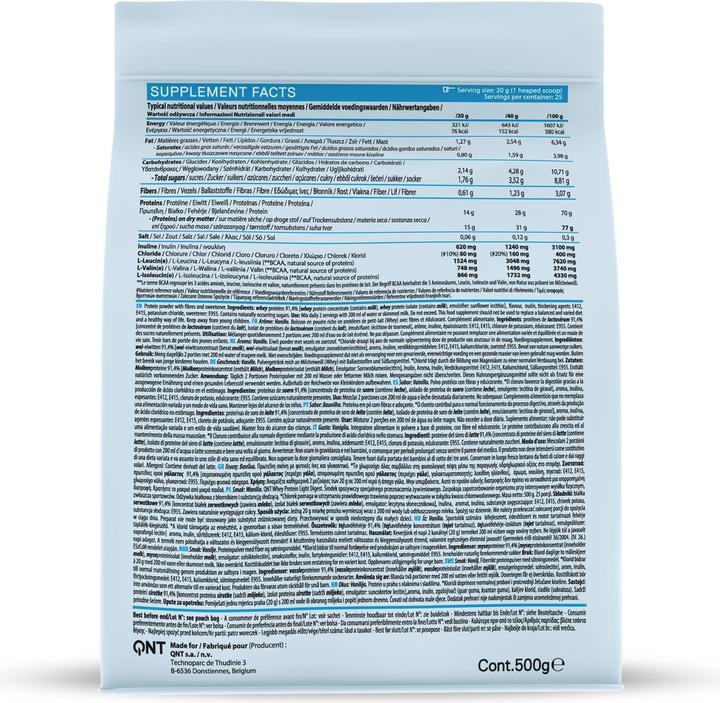 Valeurs nutritives et ingrédients QNT Light Digest Whey Protein (Vanille, 1 pcs, 500 g)