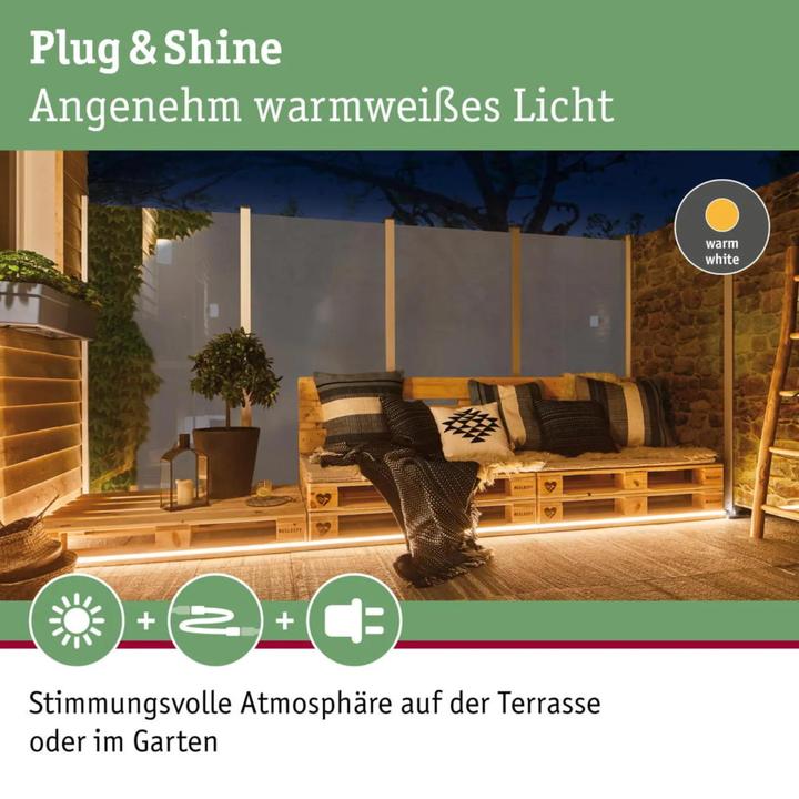 Image du produit Paulmann Plug & Shine (Blanc chaud, 200 cm, Extérieur)