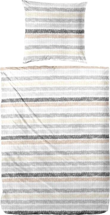 Immagine prodotto Enrico Coss Baumwoll Seersucker Bettwäsche Düsseldorf grau beige (Set di biancheria da letto, 135x200 cm + 80x80 cm)