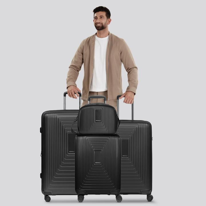 Produktbild Redolz Essentials 14 4-Rollen Kofferset + Beautycase 4 tlg. mit Dehnfalte (264 l, XL (ab 115l))