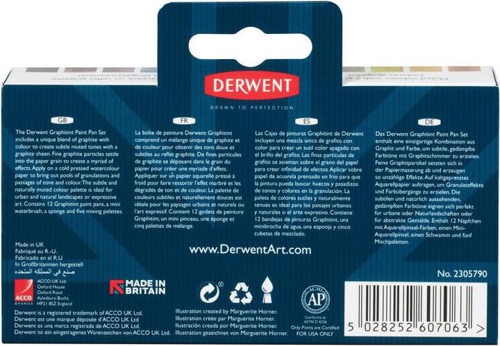 Actual product image Derwent Graphitint 12 pan set (White)