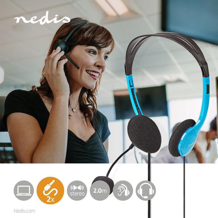 Produktbild Nedis Kopfhörer für PC Kopfband 2 Stecker 3,5 mm (Kabellos)