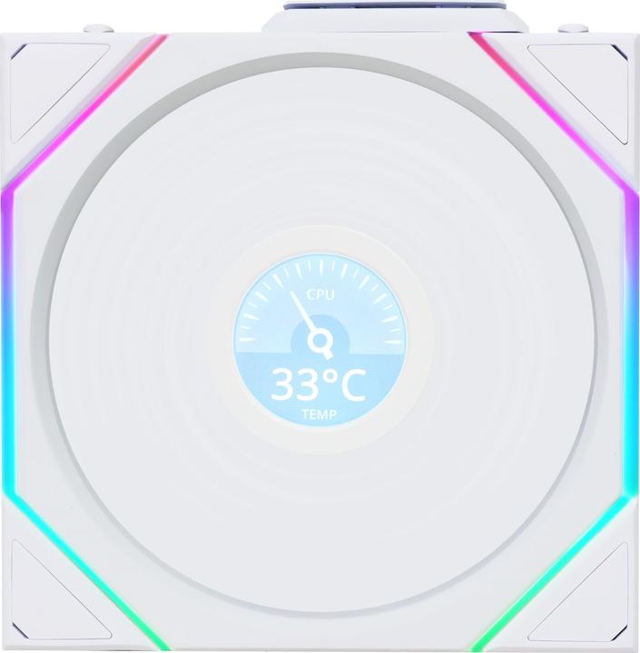 Produktbild Lian-Li UNI FAN TL Wireless LCD Lüfter, ARGB, PWM - Reverse Blade, 120 mm, weiss (120 mm, 1 x)
