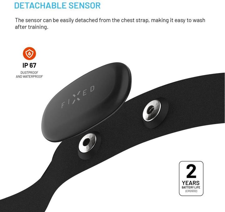 Produktbild Fixed Pulse Dual Brustgurt mit Herzfrequenzmessung HR+HRV-Messung