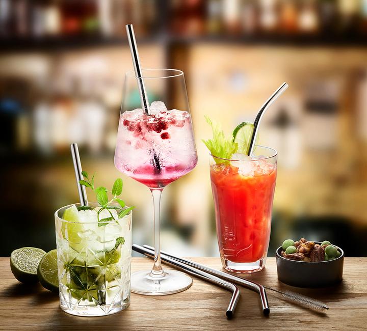 Actual product image GEFU Stainless steel drinking straws FUTURE, 18 cm (4 x)