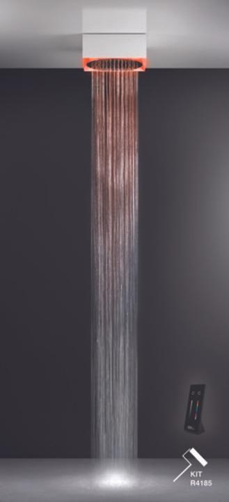 Actual product image Gessi Afilo, multifunctional built-in shower system 395x395 with round overhead shower D355 spray ty