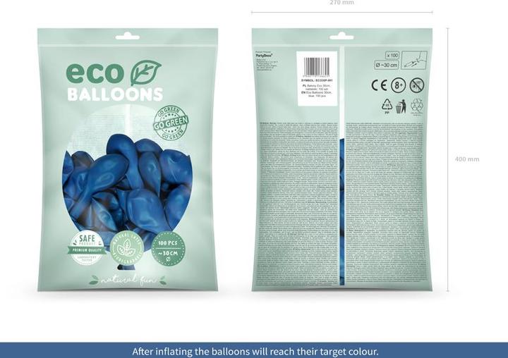 Produktbild Partydeco Öko-Luftballons 30 cm Pastell, Blau (1 Pck (100 x)