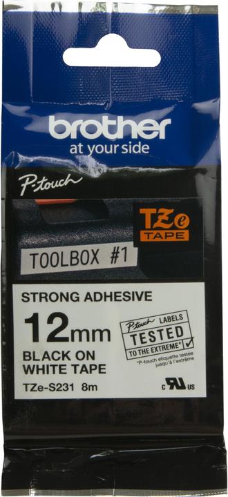 Brother TZe-S231 (1.20 cm, Black, White)