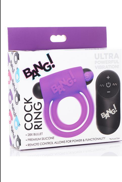 Actual product image XR Brands Silicone Cock Ring & Bullet with Remote Control (7.70 cm)