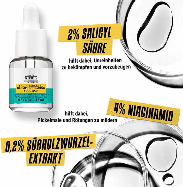 Actual product image Kiehl's Acne Clearing Solution 15 ml (Cleaning cloths, 15 ml)