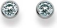 Actual product image Natsumi Schmuck Stud Earrings Zirconia White Gold 18K/750 4.0mm (750/18 K white gold)