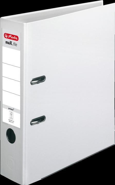Herlitz PP-Color file, spine width: 80 mm, white plastic slotted file DIN A4, grained PP film, grey (A4, 80 mm, 1 Piece)
