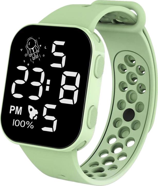 Produktbild Cbx P1 Fashion LED-Digitaluhr mit Silikonarmband 12-Stunden-Anzeige Grün (128.70 mm)