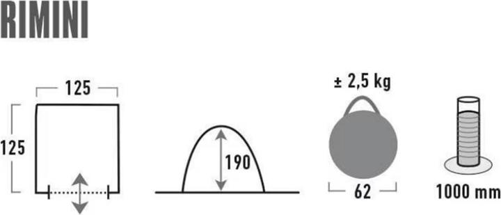 Actual product image High Peak Rimini (Tunnel tent, 2.50 kg, 1 person)