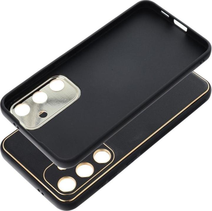 Actual product image OEM Back panel cover LEATHER case for SAMSUNG S24 Plus black (Samsung Galaxy S24+)