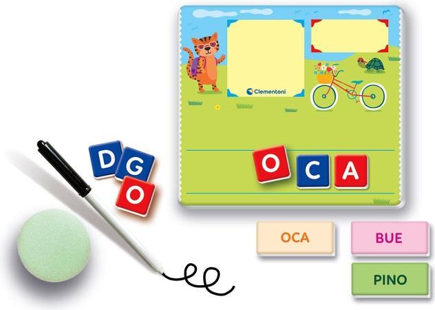 Image du produit Clementoni Sapientino Apprendre cartes alphabet et tableau effaçable, apprendre à écrire, jeu éducatif (Italien)